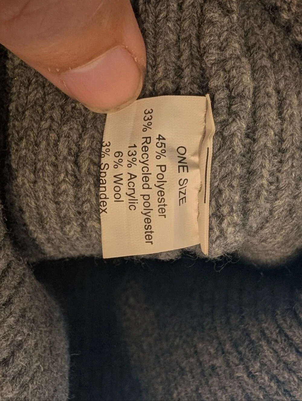 Donfri Heather Gray Ribbed Knit Cuff Beanie NWT
